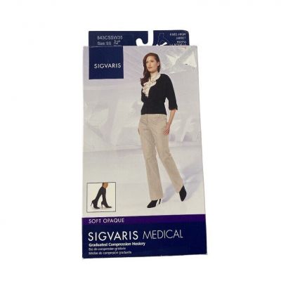 Sigvaris 843C  Soft Opaque 30-40 mmHg Closed Toe Knee High Jarret Nude